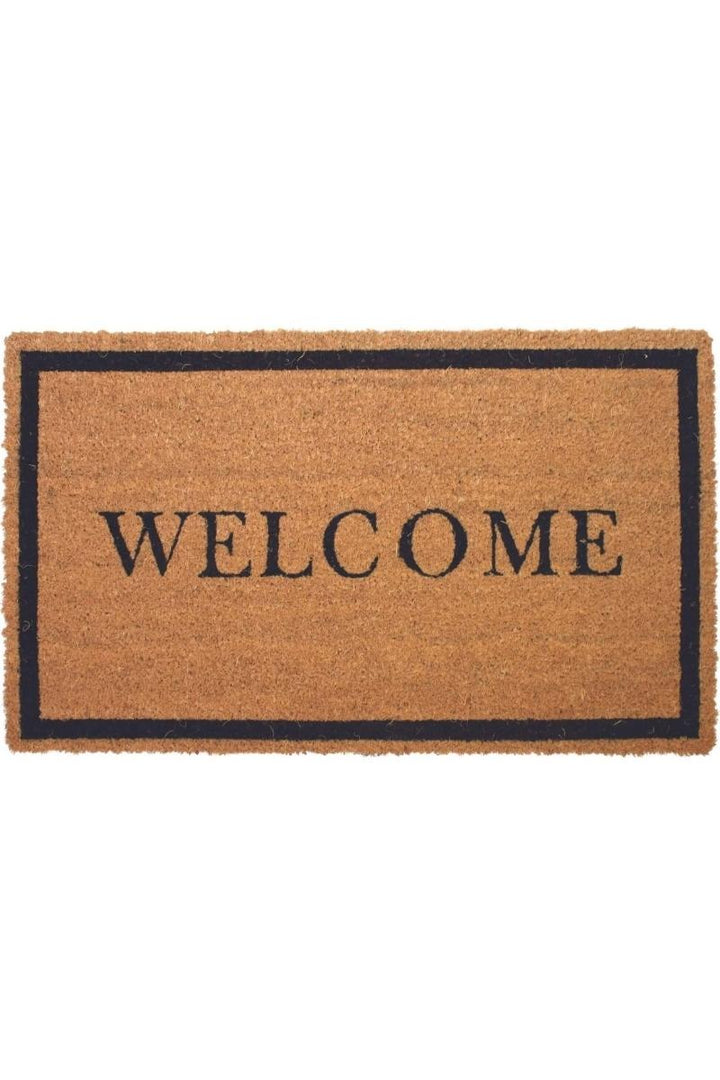 non-slip, coconat fibre, bordered welcome