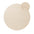 Beige round rug with a smaller round beige rug on top, on a white background