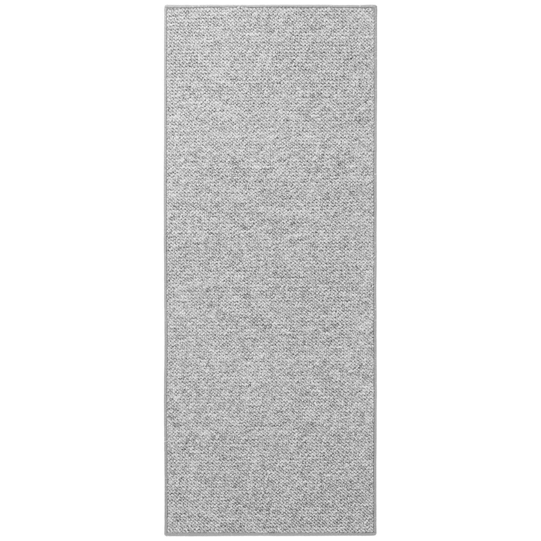 Rectangular gray rug on a white background