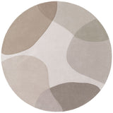 Wool Rug Clarissa Beige Grey Abstract design rug, high-low textured pile, easy to clean. 