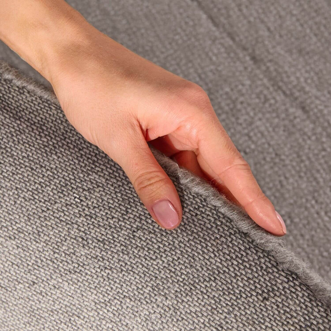 Wool Rug Clarissa Beige Grey Abstract design rug, high-low textured pile, easy to clean. 