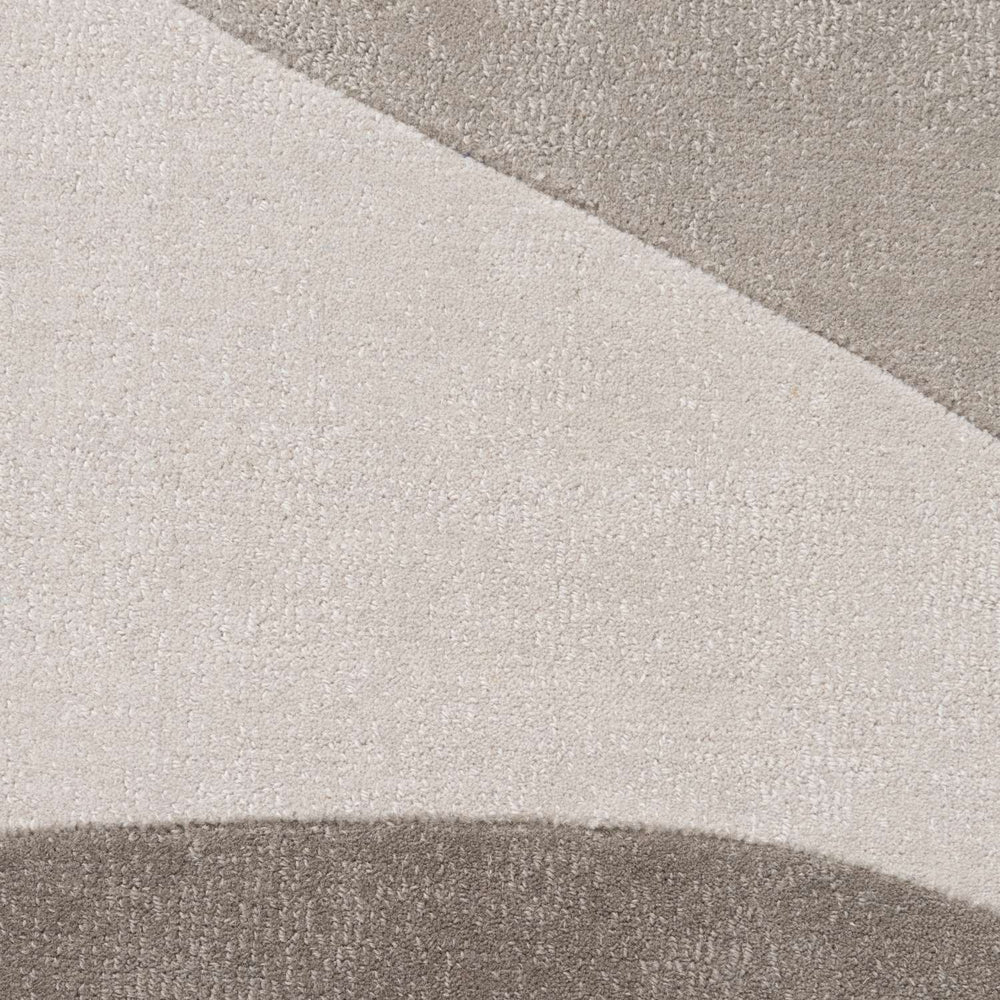 Wool Rug Clarissa Beige Grey Abstract design rug, high-low textured pile, easy to clean. 