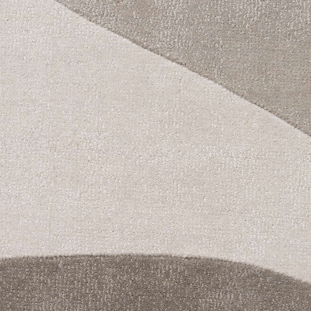 Wool Rug Clarissa Beige Grey Abstract design rug, high-low textured pile, easy to clean. 