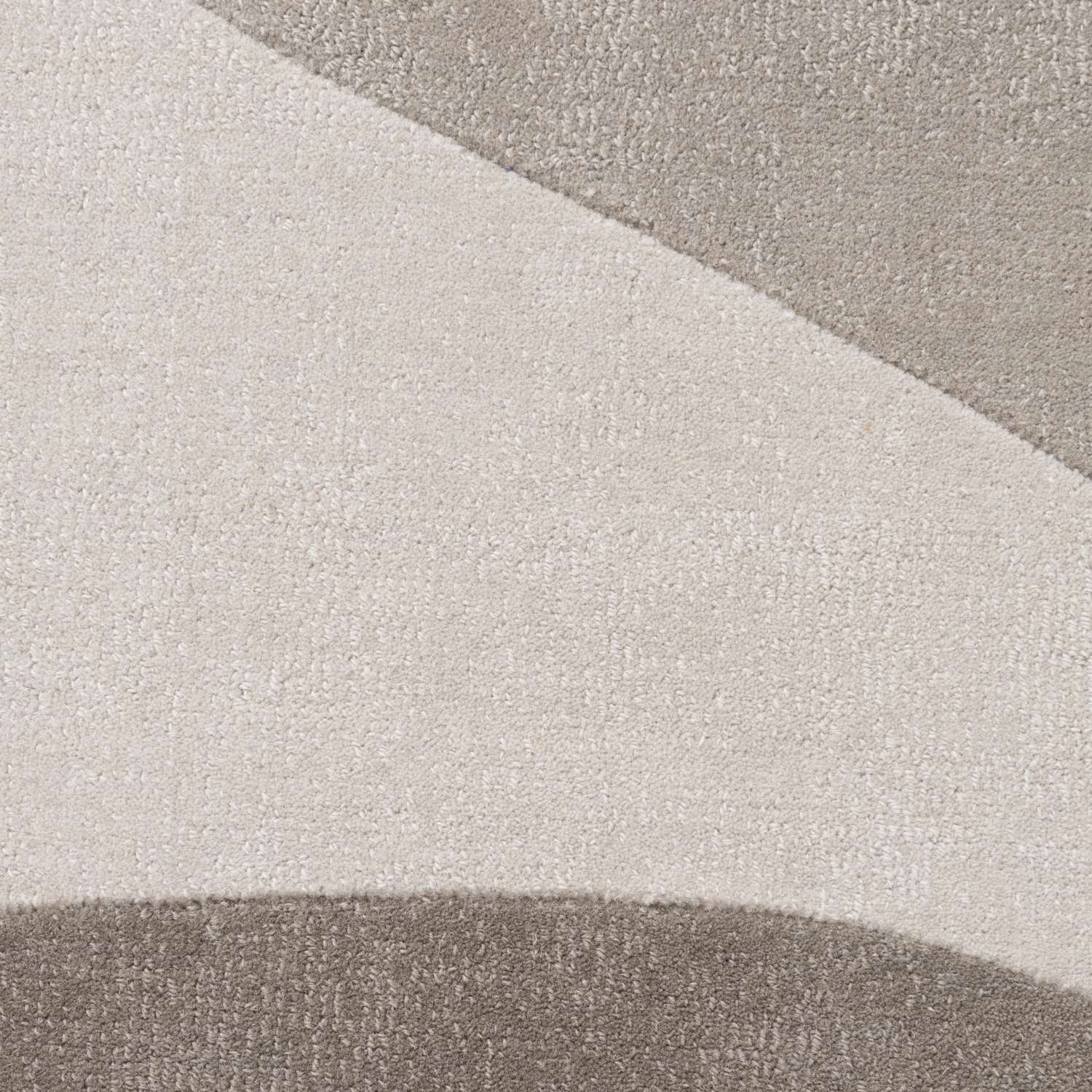 Wool Rug Clarissa Beige Grey Abstract design rug, high-low textured pile, easy to clean. 