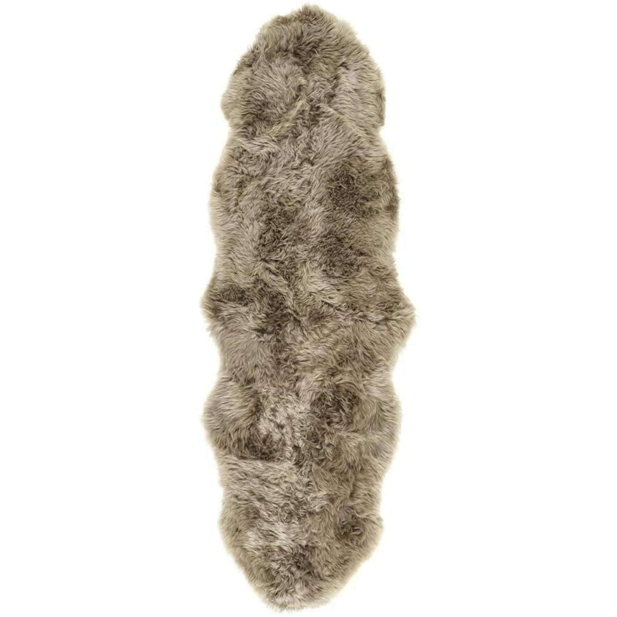 Genuine Khaki/Taupe Sheepskin Faux Fur Rug