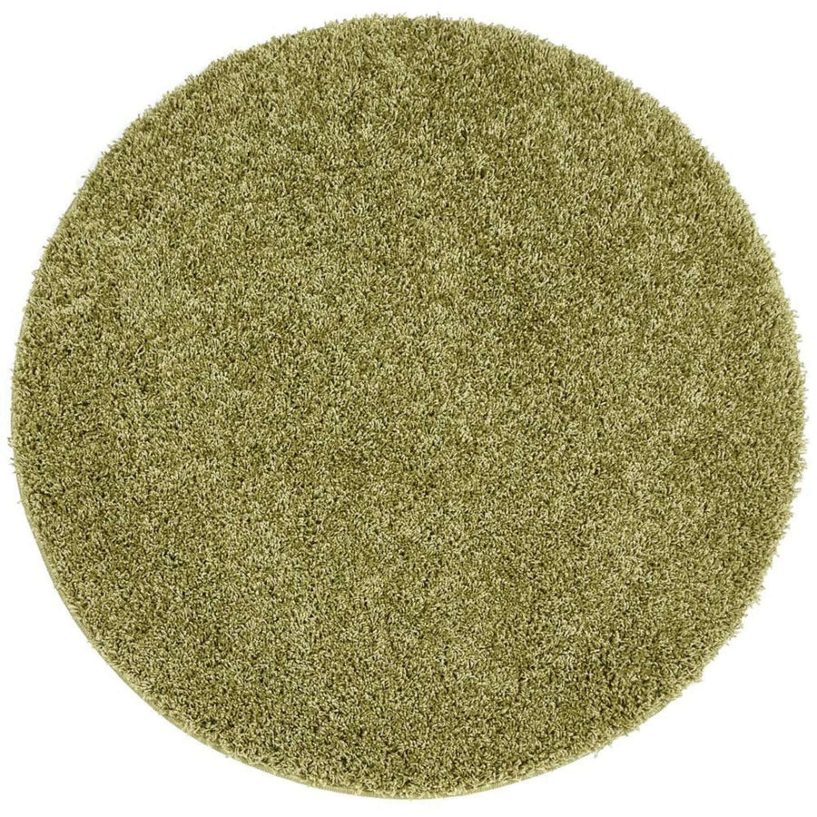 Washable Olive Green Shaggy Rug