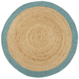 Bordered Duck Egg Blue Jute Rug