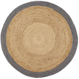 Bordered Grey Jute Rug