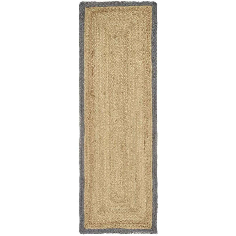 Bordered Grey Jute Rug