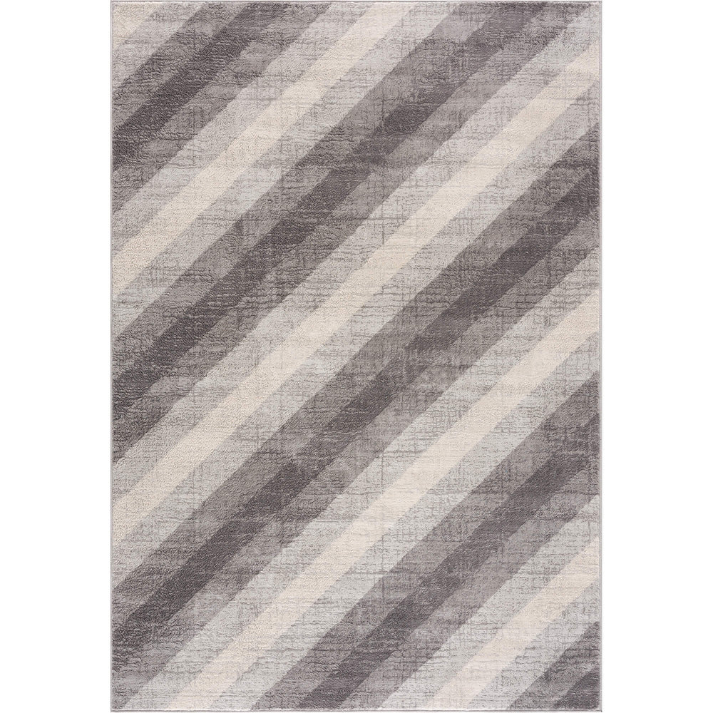 The Rugs Living Room Rug - Montana Striped Design in Grey