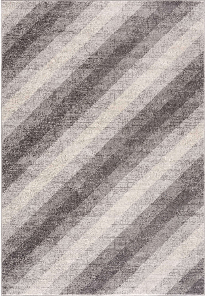 The Rugs Living Room Rug - Montana Striped Design in Grey