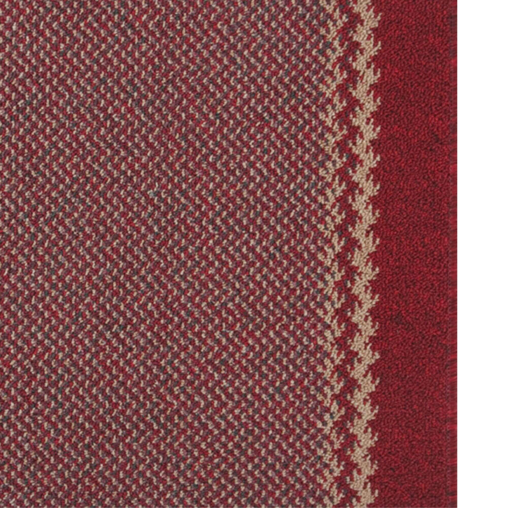 Machine Washable Red Design Mats | Bordered Line | The Rugs