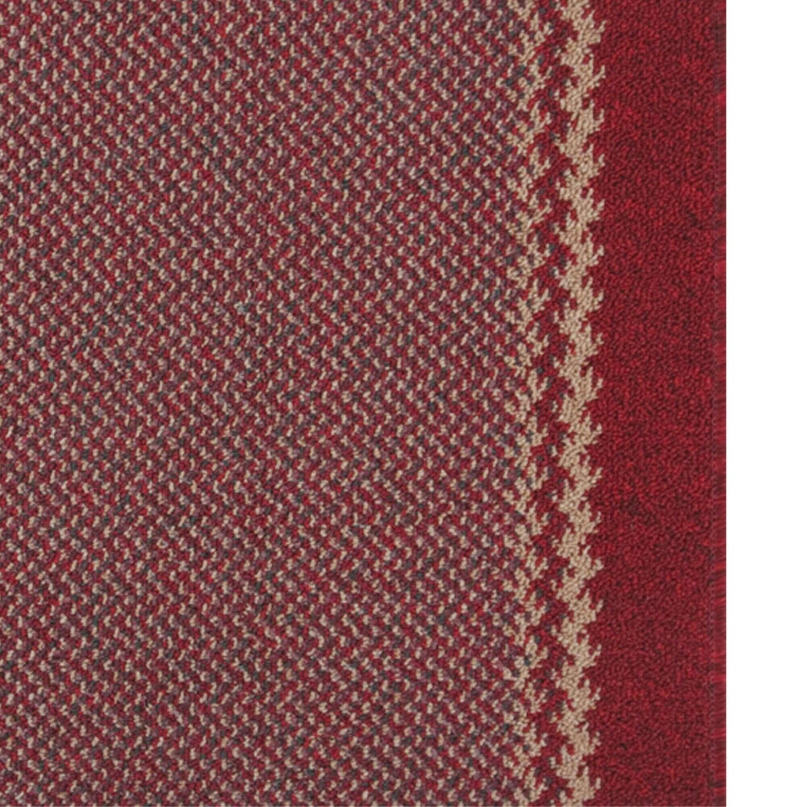 Machine Washable Red Design Mats | Bordered Line | The Rugs