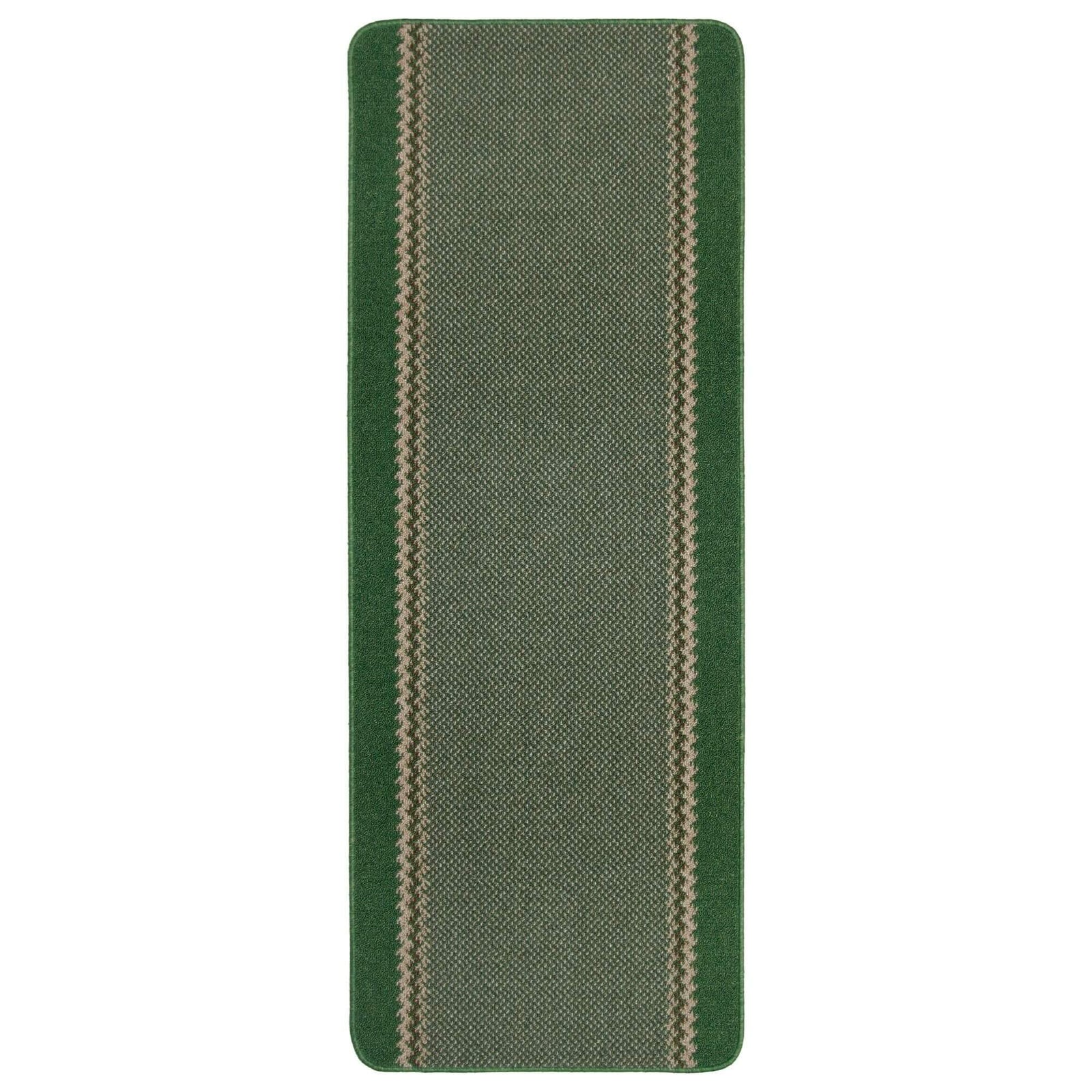 Machine Washable Green Designer Mats | Bordered Line Design