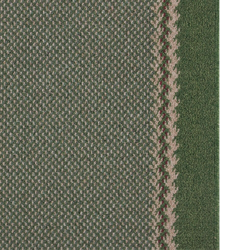 Machine Washable Design Mats Bordered Line Design Green | The Rugs