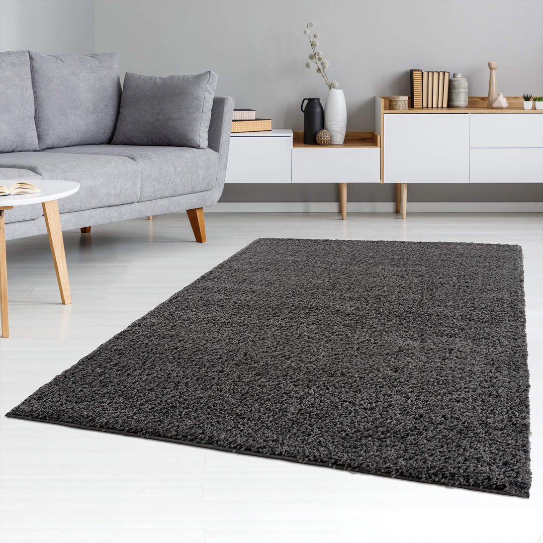 Shaggy Collection Shaggy Rugs in Dark Grey | 380DG - The Rugs