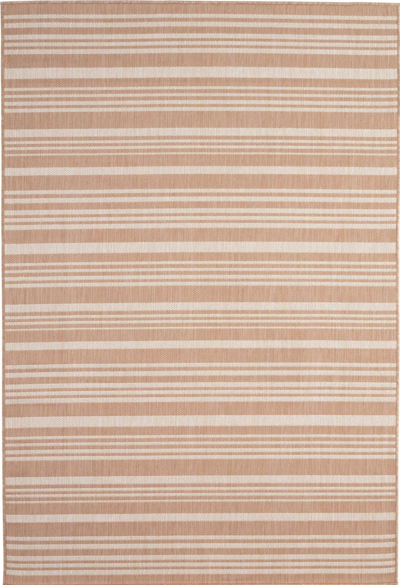 Striped Design Outdoor Rug for Garden in Beige | The Rugs