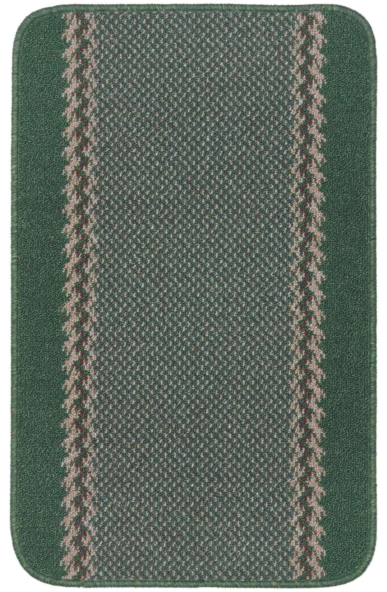 Machine Washable Green Designer Mats | Bordered Line Design