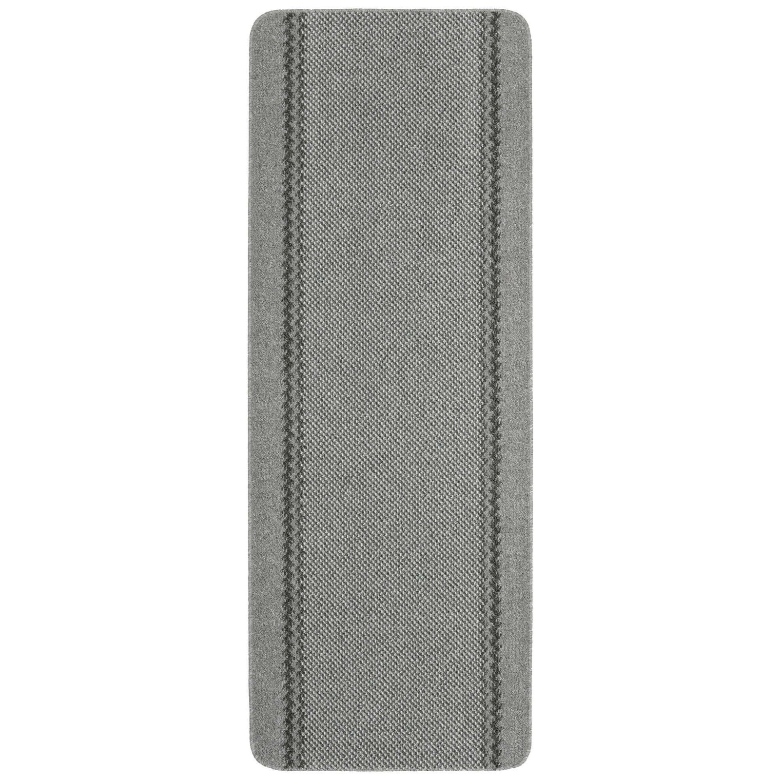 Machine Washable Design Mats | Grey Bordered Line | The Rugs
