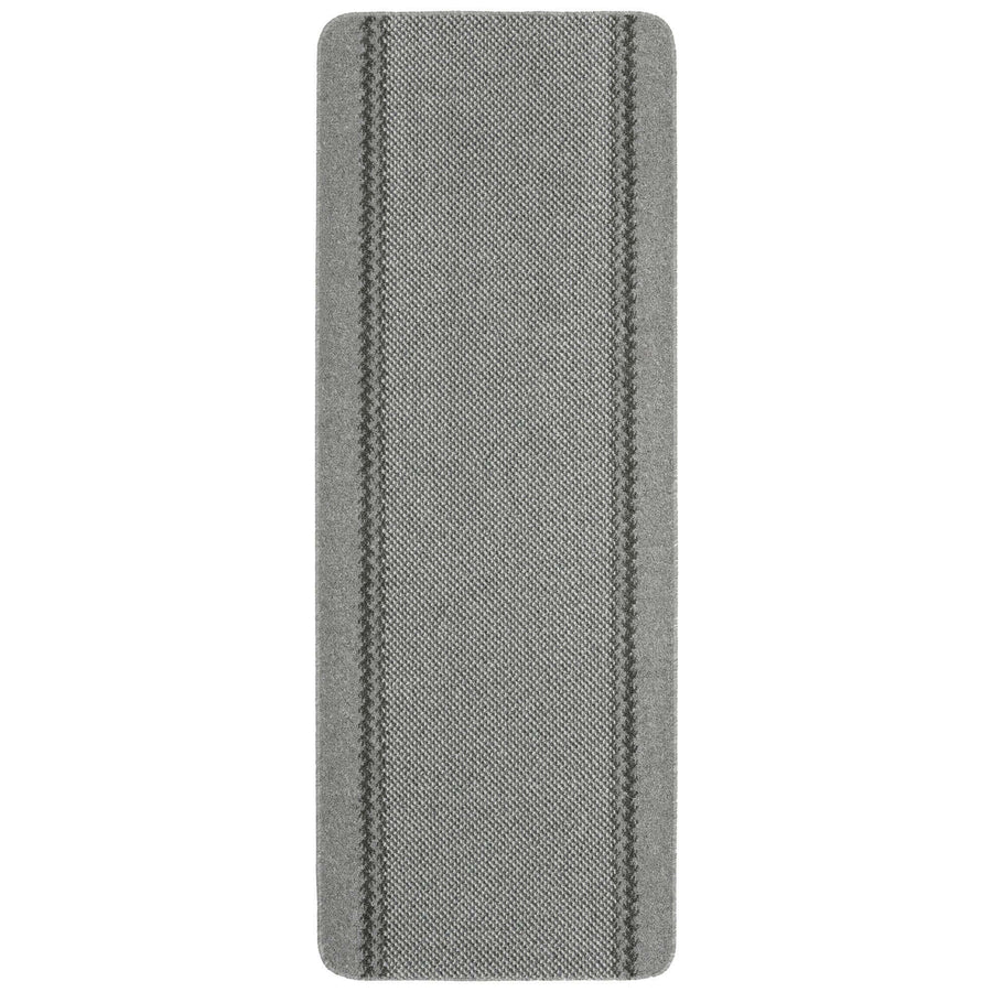 Machine Washable Design Mats Bordered Line Design Grey| The Rugs