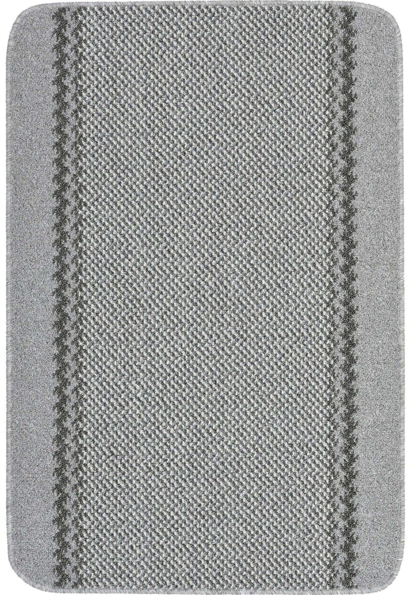 Machine Washable Design Mats | Grey Bordered Line | The Rugs
