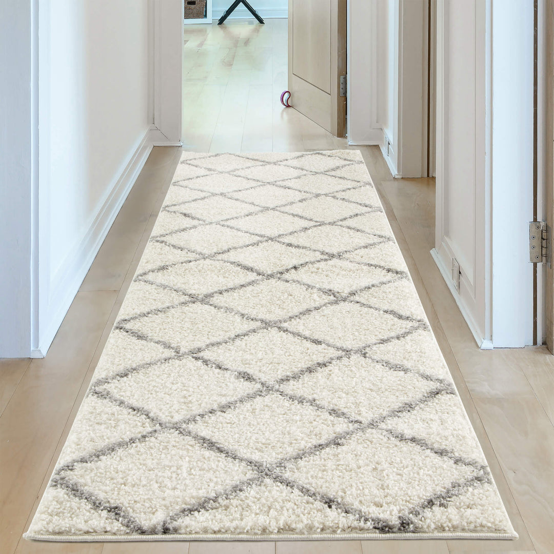 Myshaggy Collection Rugs Diamond Design in Ivory | 383 IG