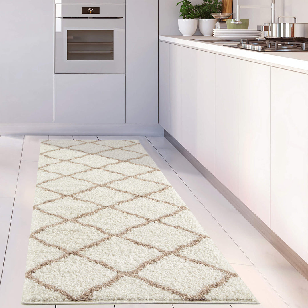 Myshaggy Collection Rugs Moroccan Design in Ivory Beige | 385 IB