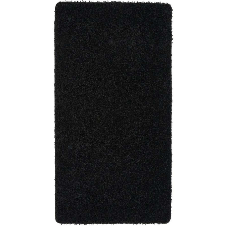 Washable Black Shaggy Rug