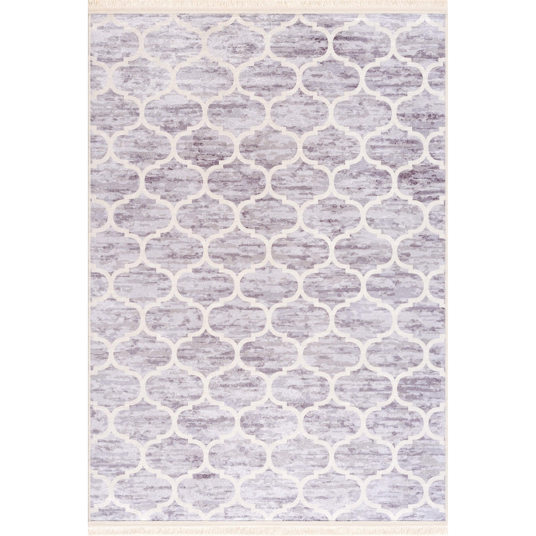 Machine Washable Moroccan Design Purple Rug | The Rugs