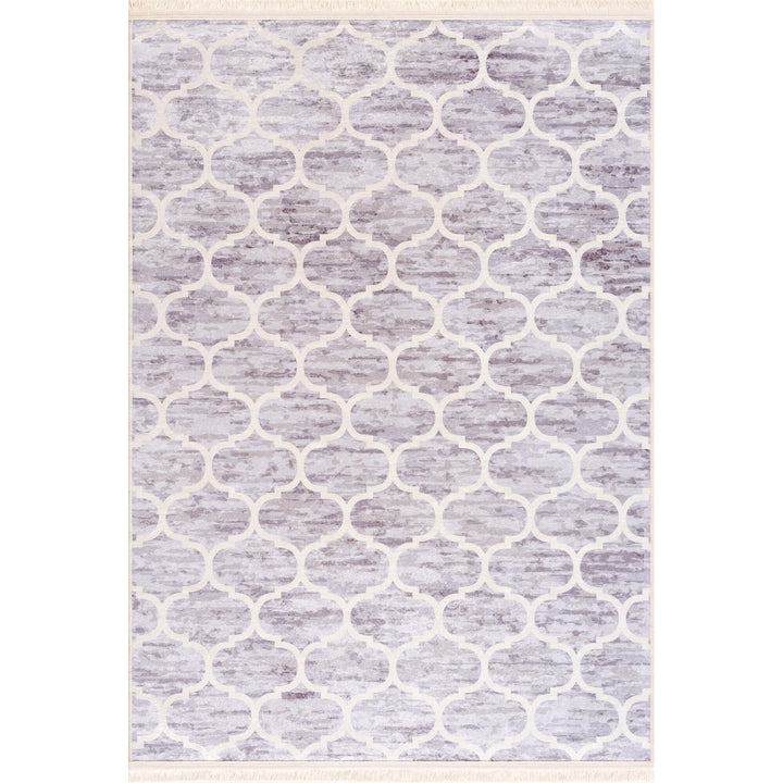 Machine Washable Moroccan Design Purple Rug | The Rugs