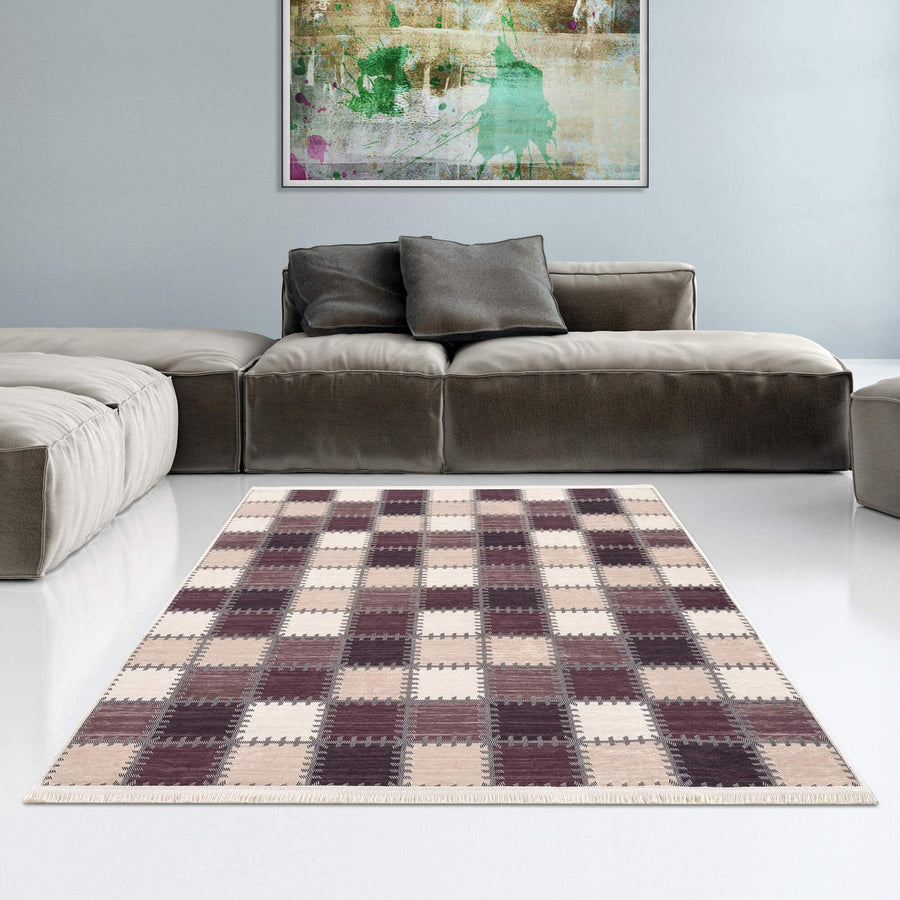 Caimas Collection Washable Rugs in Brown | 2952 - The Rugs