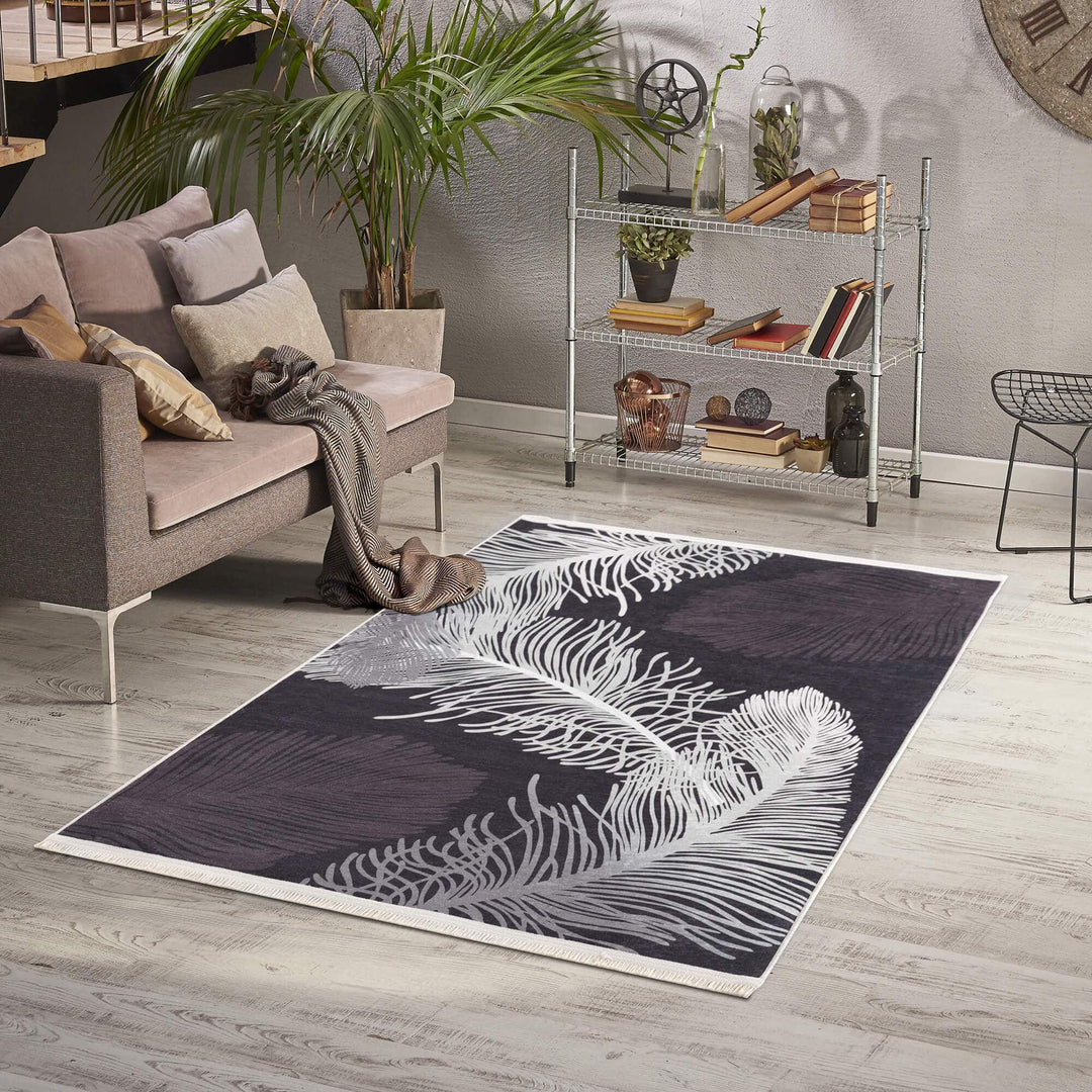 Caimas Collection Washable Rugs in Grey | 2986 - The Rugs