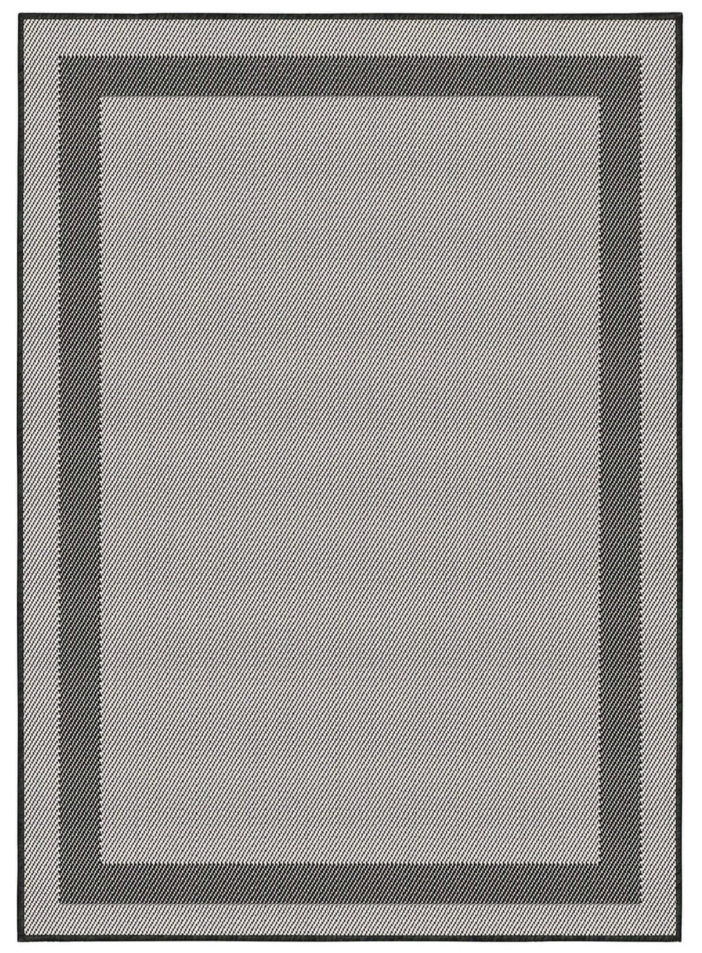 Bordered Design Reversible Outdoor Rug in Grey & Orange