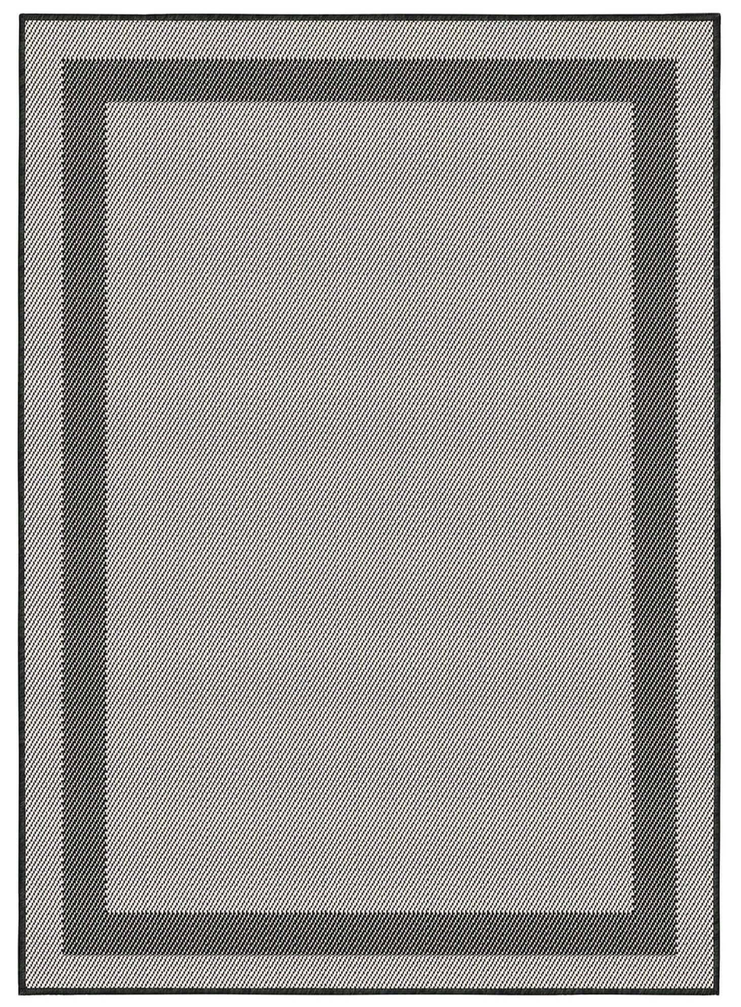Bordered Design Reversible Outdoor Rug in Grey & Orange