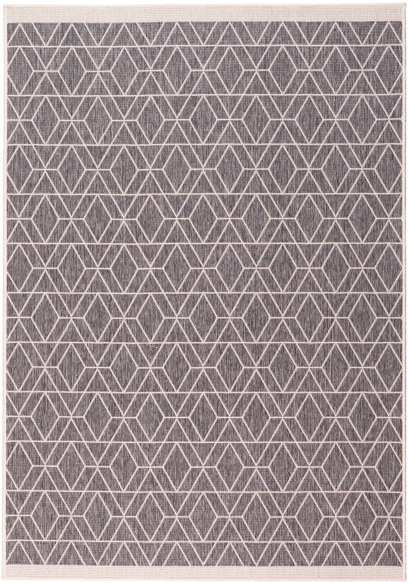 Trailing Leaves Design Reversible Outdoor Rug in Grey & Blue