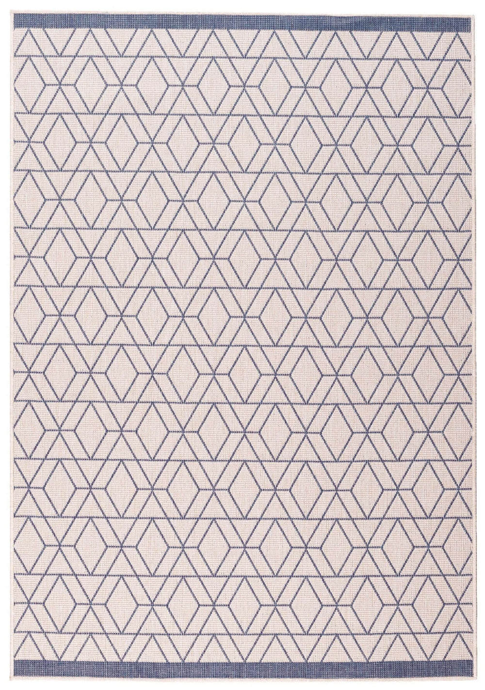 Trailing Leaves Design Reversible Outdoor Rug in Grey & Blue