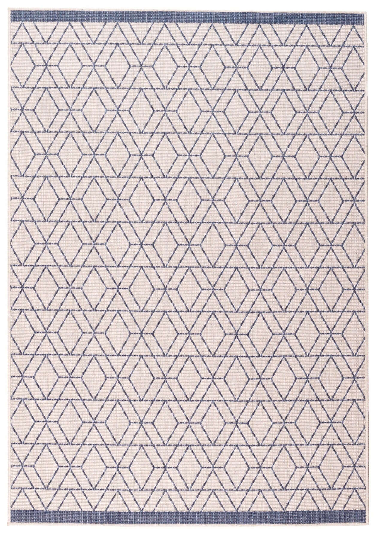 Trailing Leaves Design Reversible Outdoor Rug in Grey & Blue