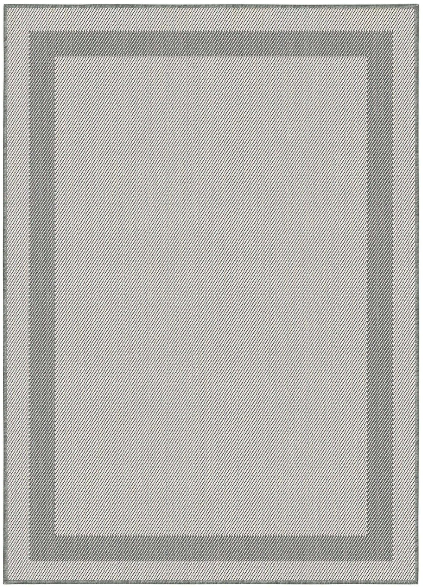 Bordered Design Reversible Outdoor Rug in Grey & Orange