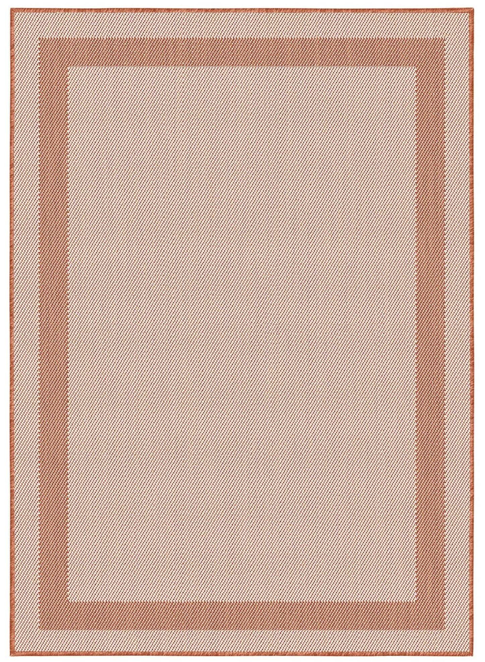 Bordered Design Reversible Outdoor Rug in Grey & Orange