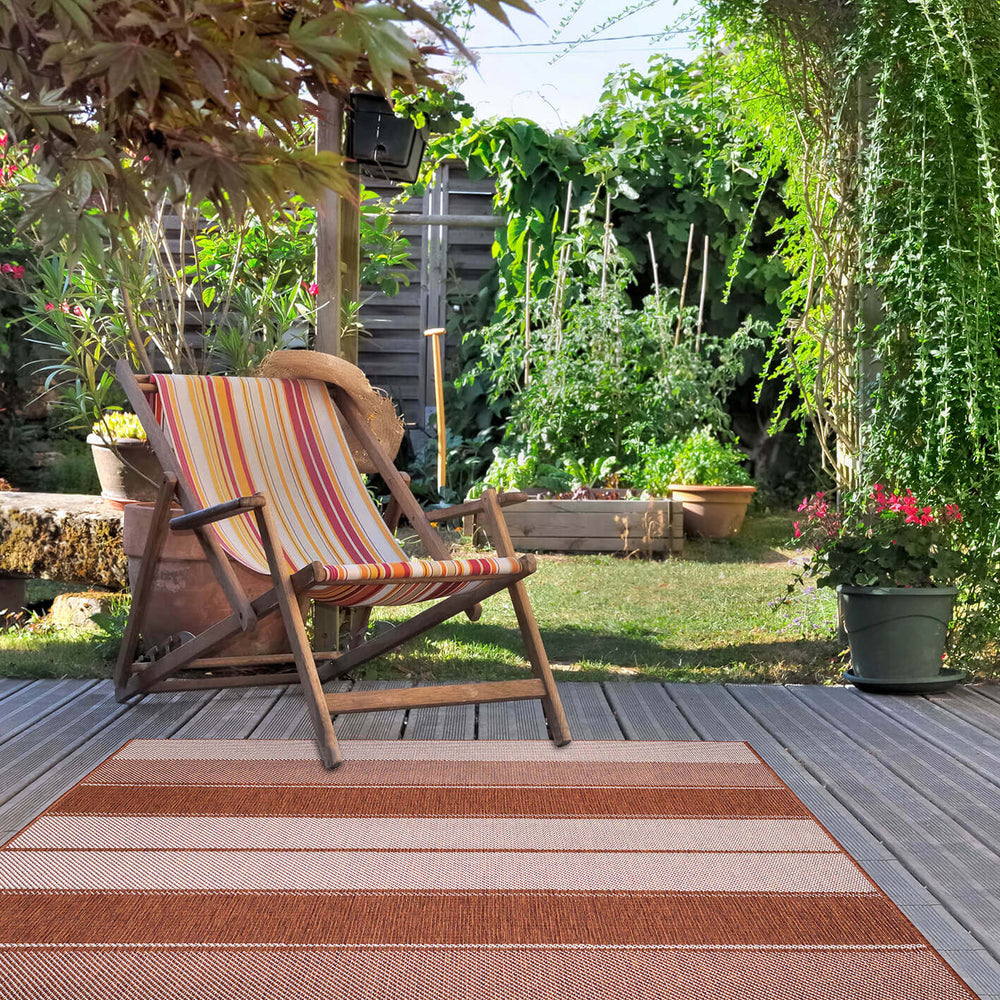 Tonal Stripes Reversible Outdoor Rug | Versatile & Durable