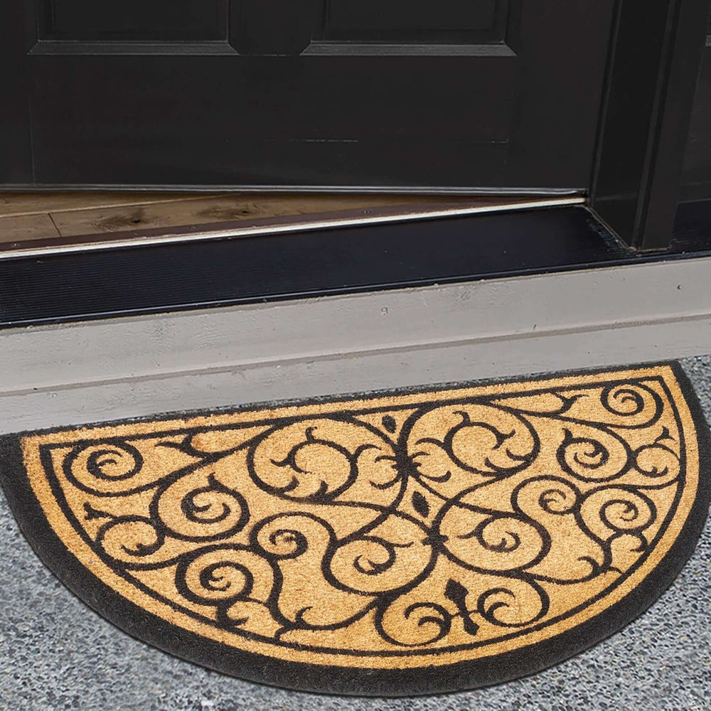 Coir Doormat: Half Moon & Rectangle | Non-Slip Coconut Fiber