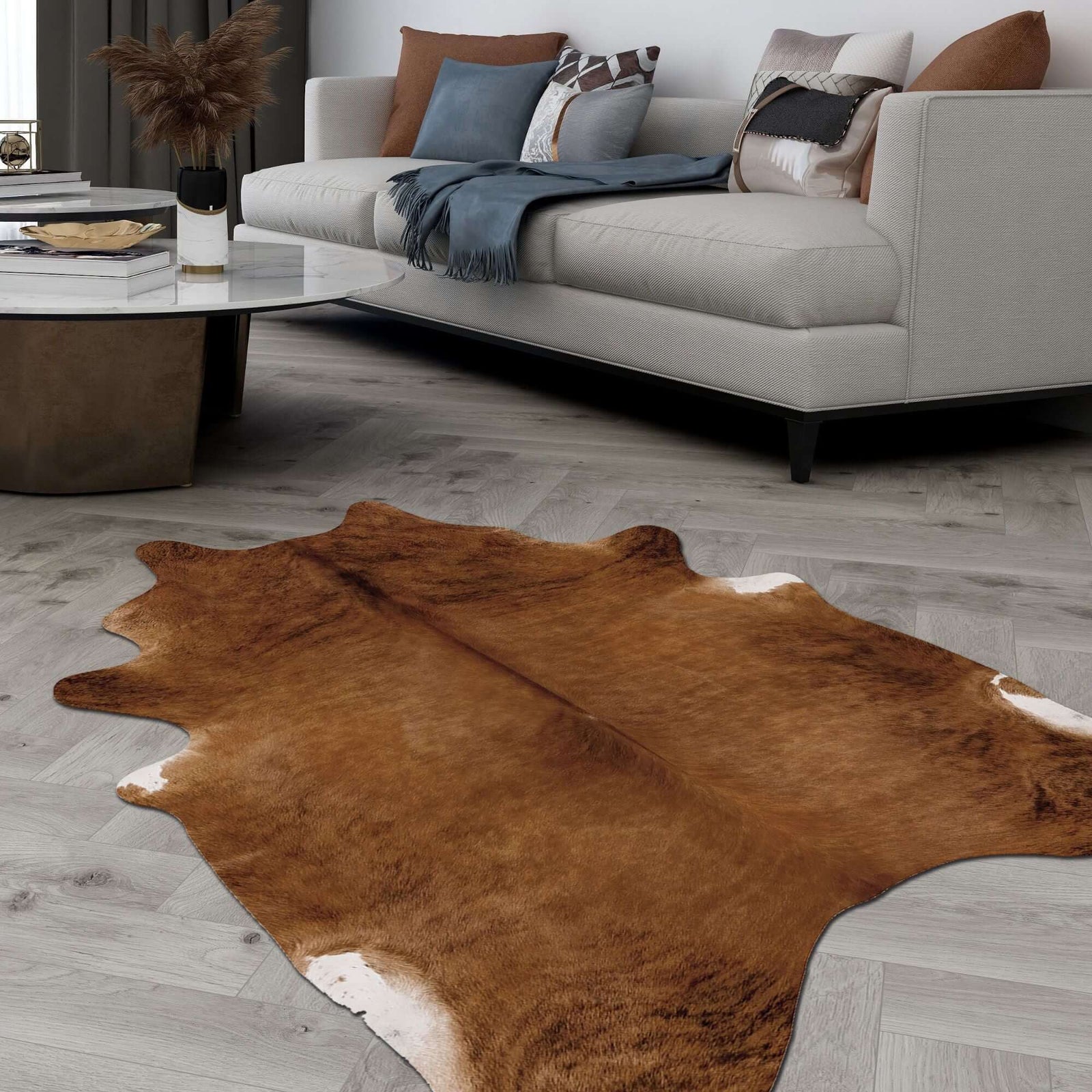 Premium Faux Hides in Grey & Brown |Luxurious Rugs |The Rugs