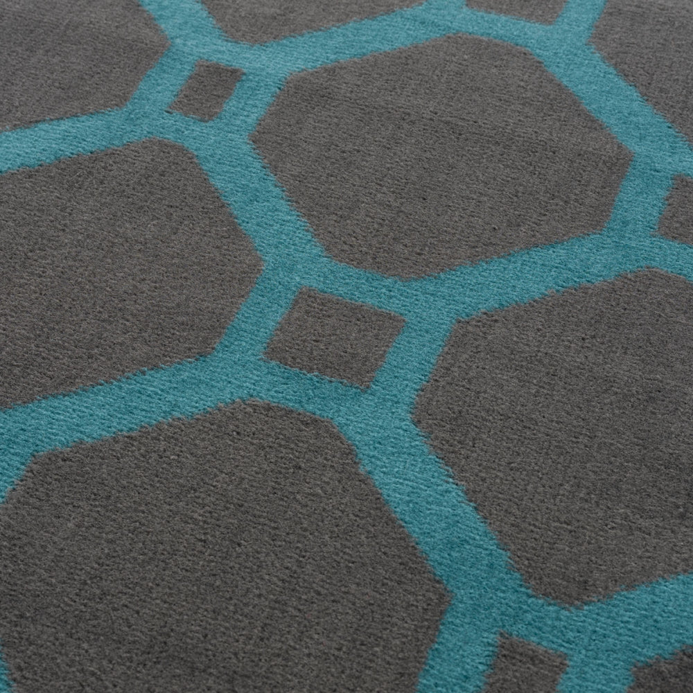 Modern Geometric Design Rug in Blue | The Rugs