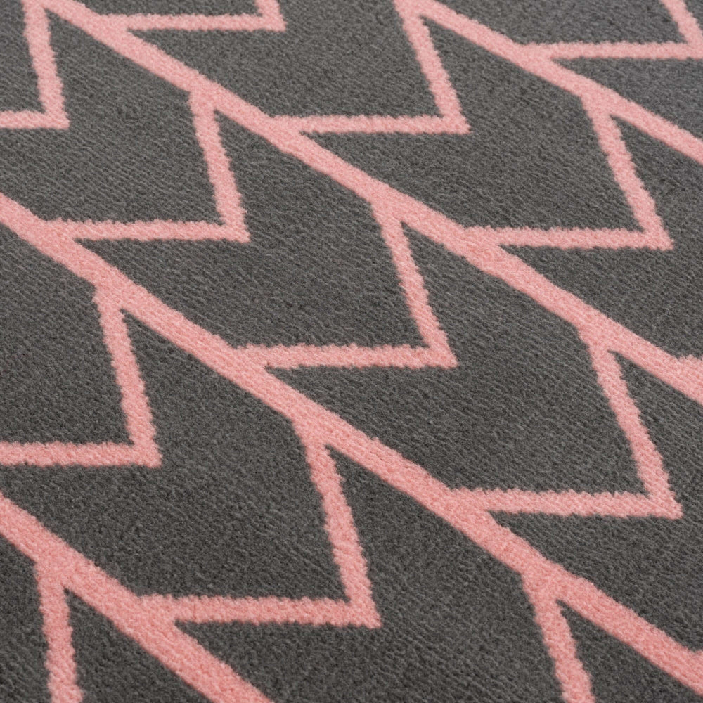 Modern Living Room Rug Geometric Design in Pink | The Rugs