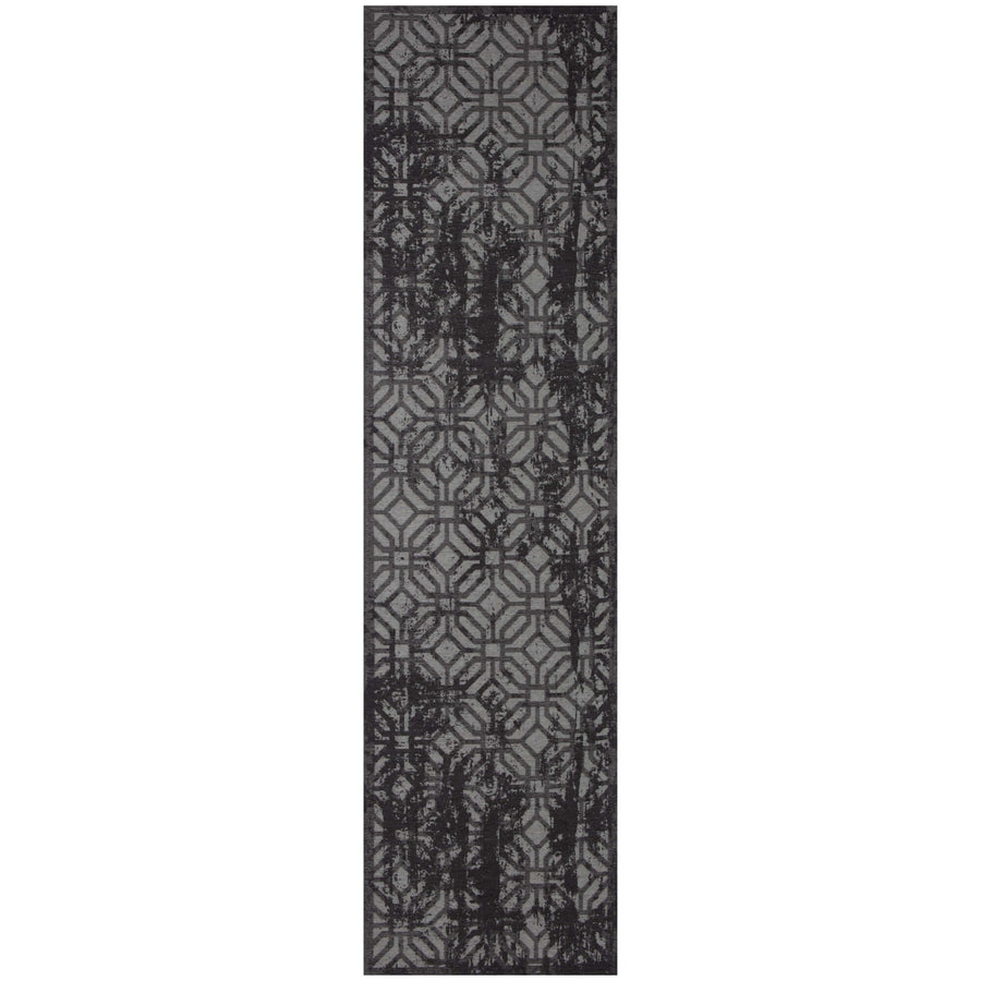 The Rugs Washable Rug - Carina Geometric Rug in Black