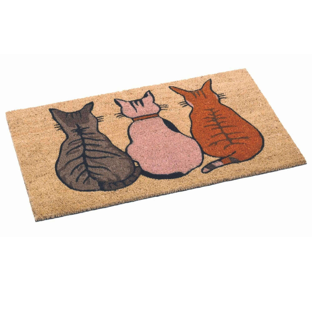 Coir Doormat with Cats & Dogs Design | Non-Slip & Durable