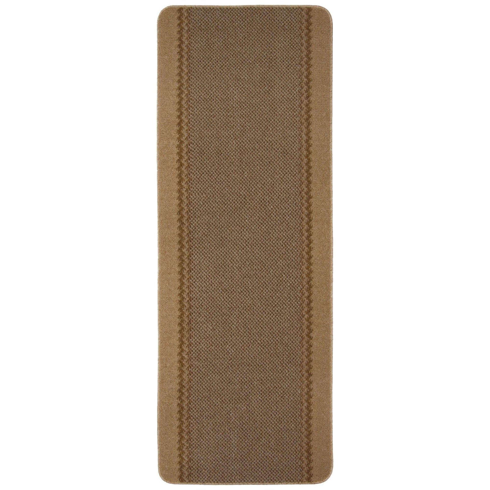 Machine Washable Designer Mats Bordered Line Design Beige