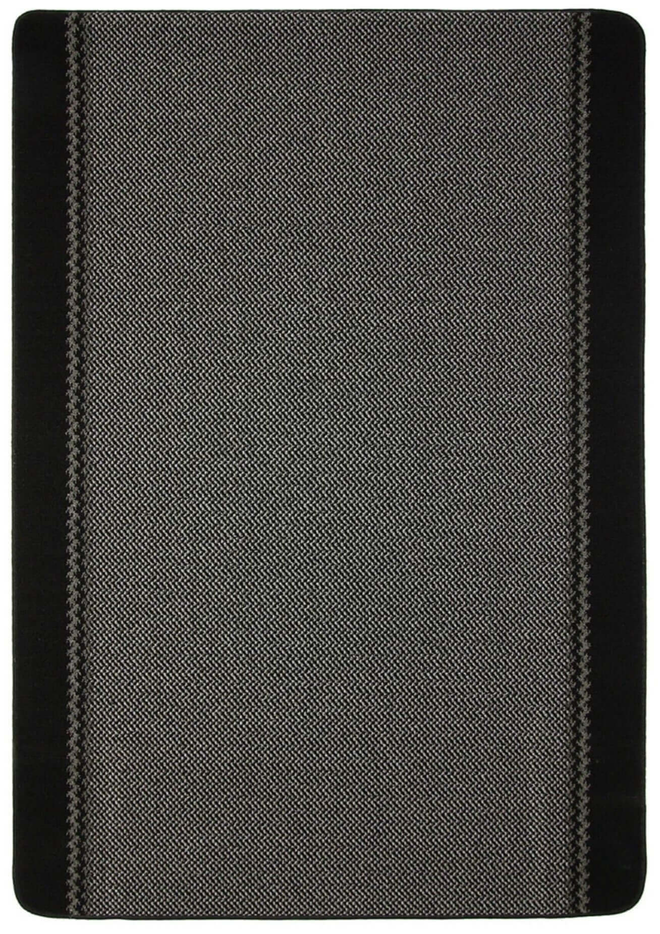 Machine Washable Designer Mats | Bordered Line Design Black