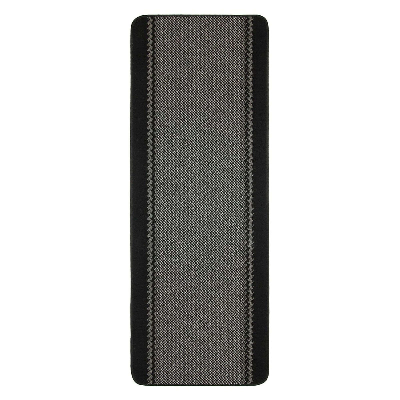 Machine Washable Designer Mats | Bordered Line Design Black