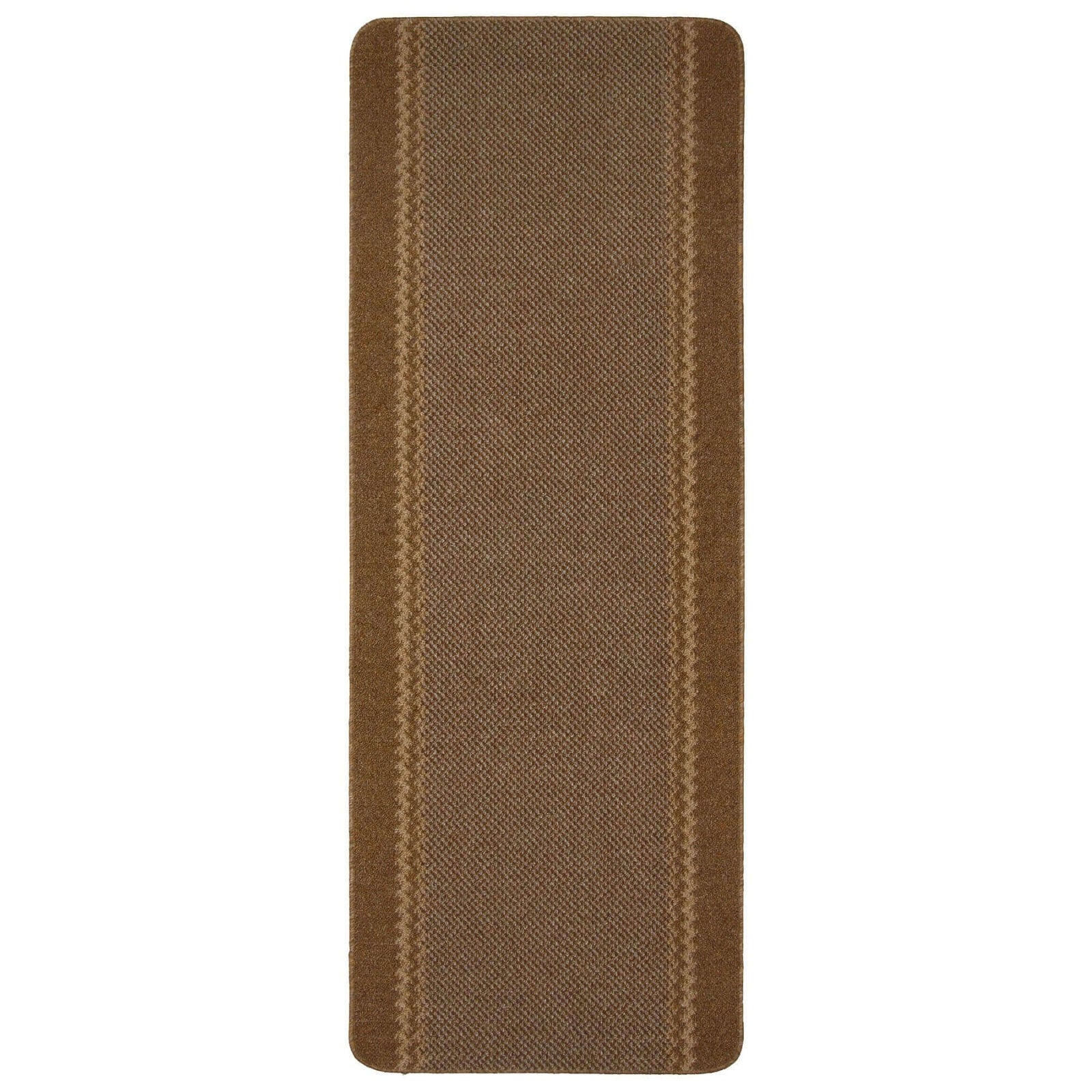 Machine Washable Design Mats: Bordered Line Brown | The Rugs